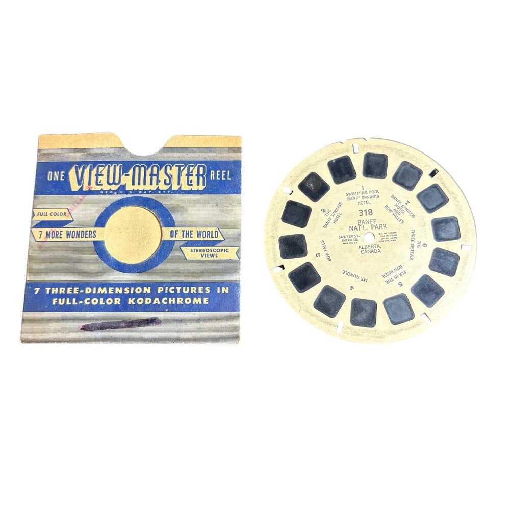 Vintage View-Master Reel 318 Banff Natl Park Alberta Canada Full-Color Kodachrom